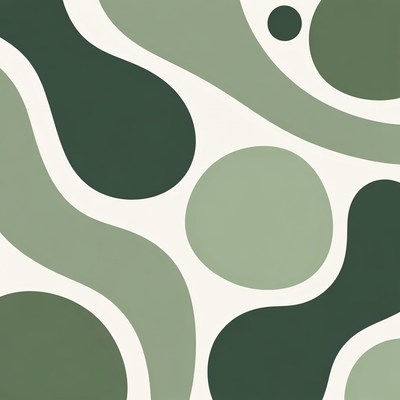 Green abstract shapes on light background