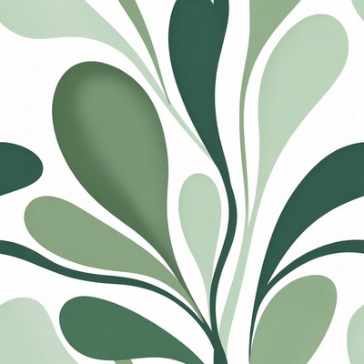 Green leaves in simple design pattern