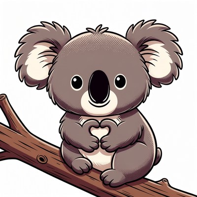 Cute koala sitting on branch