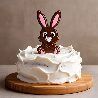 Dessert with bunny decoration for celebration