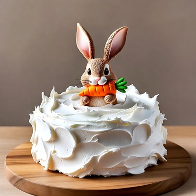 Bunny cake with carrot decoration