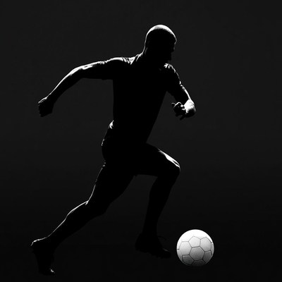 Player running towards a soccer ball
