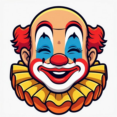 Clown face with big smile