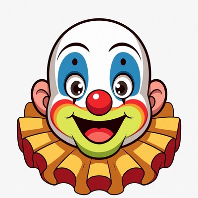 Colorful clown face with big smile