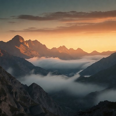 Mountain view during sunset