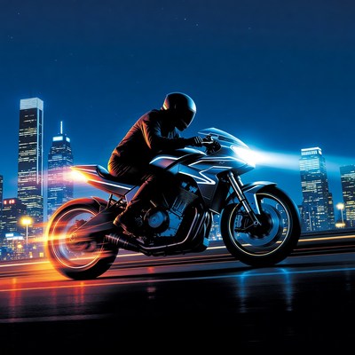 Night ride through city streets