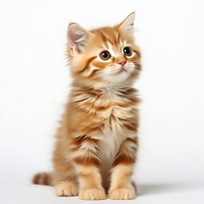 Cute kitten on a white background