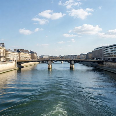 Bridge over river in city center