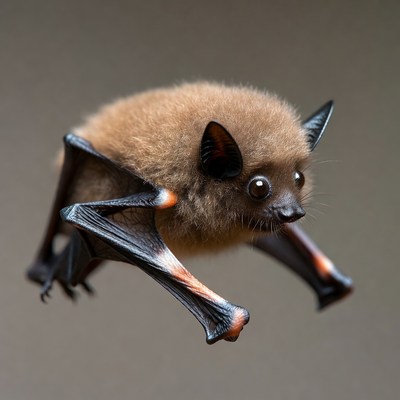 Bat flying in indoor space