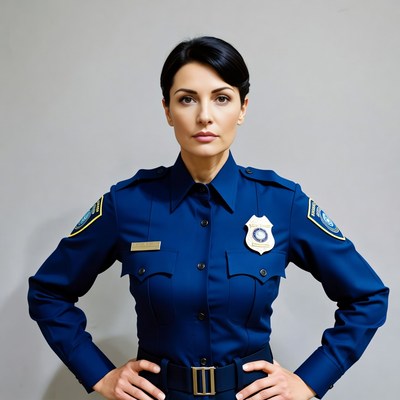 Police officer stands with confidence