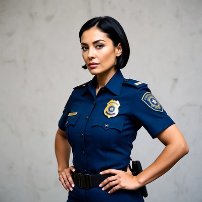 Police officer poses for portrait