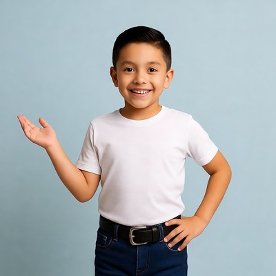 Smiling boy with white shirt