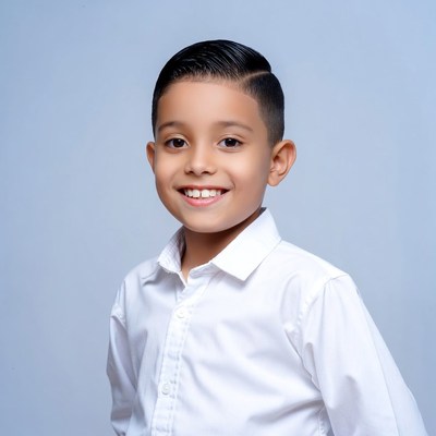 Child with short hair smiling