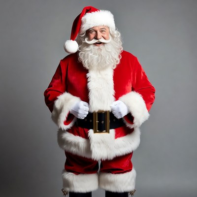 Santa claus standing with hands on belt