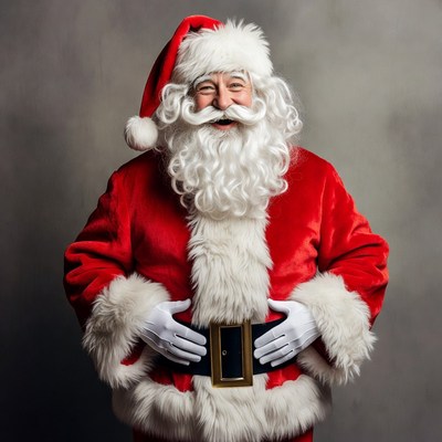 Santa claus wearing red suit smiles