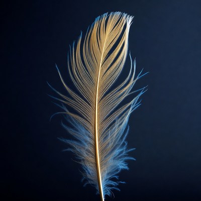 Feather against dark background