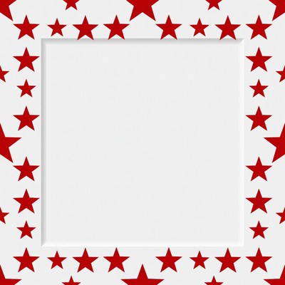 Red star border design blank space