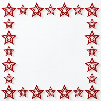 Red star border design for crafts
