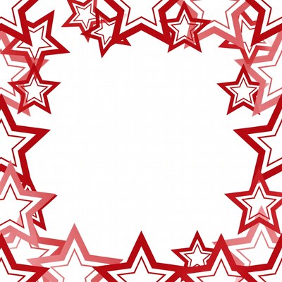 Red star border design for art