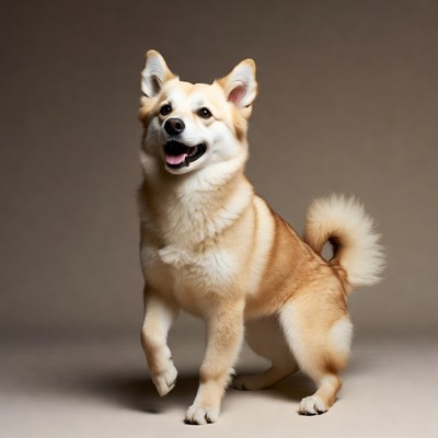 Dog standing on hind legs