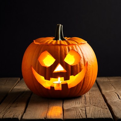 Illuminated halloween pumpkin display