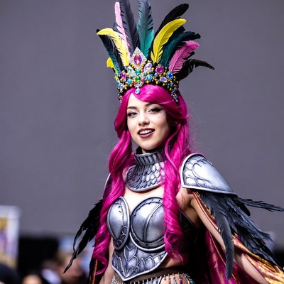 Colorful costume display at event