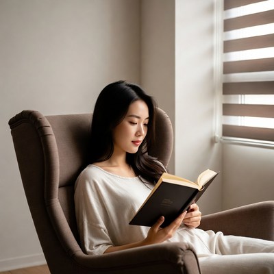 Woman reading in a chair