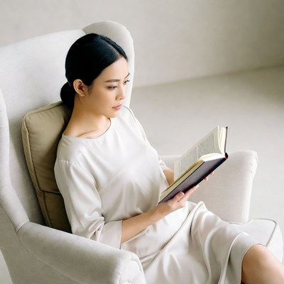 Woman reading in a chair
