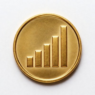 Growth symbol on gold coin