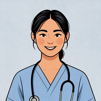 Smiling nurse with stethoscope ready for duty
