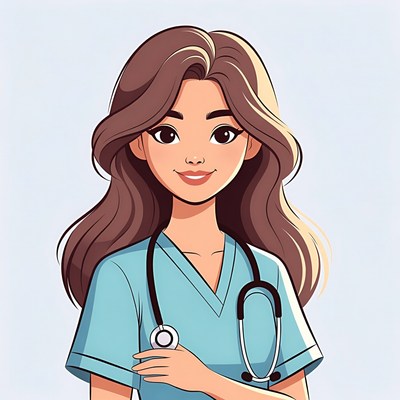 Nurse with stethoscope in a uniform