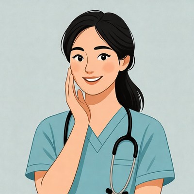 Healthcare worker smiling with stethoscope