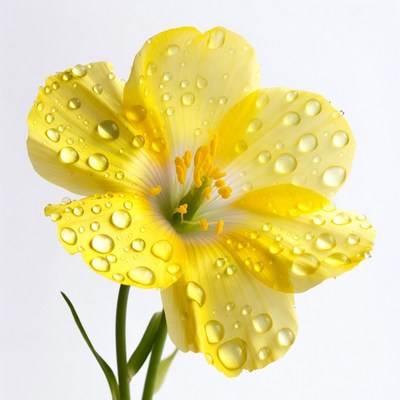 Yellow flower with water droplets
