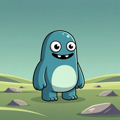 Cute creature stands on grassy land