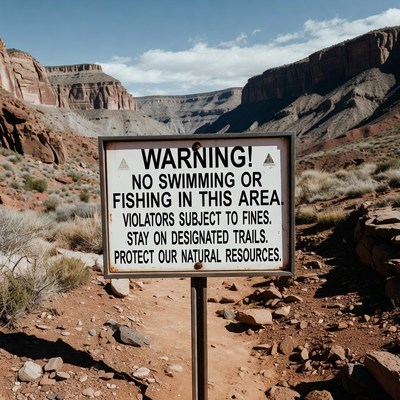 No swimming or fishing allowed in this area