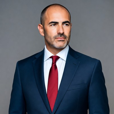 Man in suit with red tie