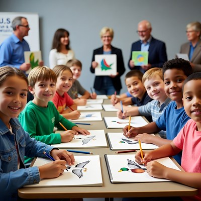 Kids art class at community center