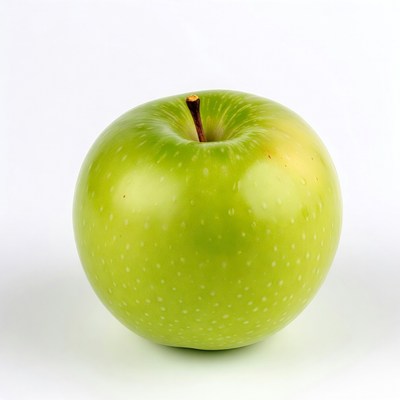 Green apple on white background