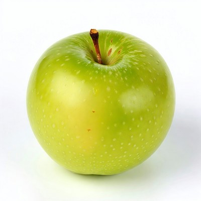 Fresh green apple on a white background