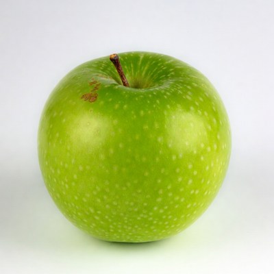 Fresh green apple on white background