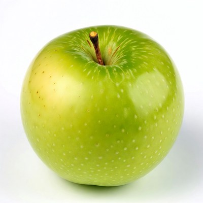 Green apple on a white background