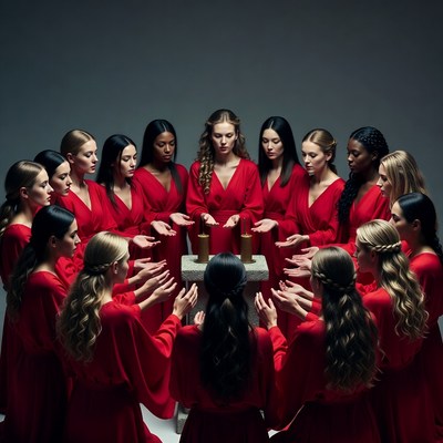 Group of women engaged in a ritual