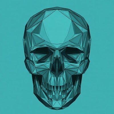 Digital skull design with geometric shapes
