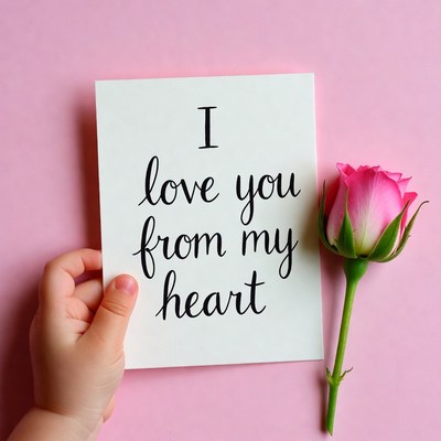 Message of love with rose