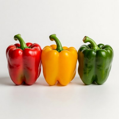Colorful bell peppers on display