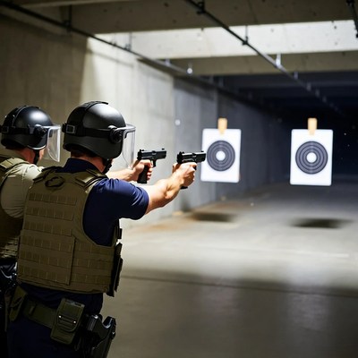 Training exercises at shooting range