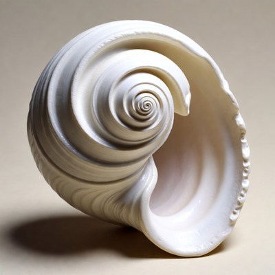 Spiral shell on a plain surface