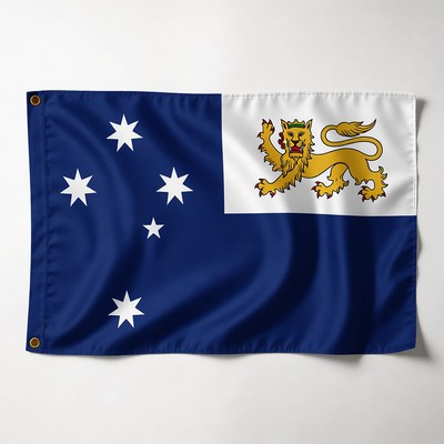 Flag of australia with lion emblem