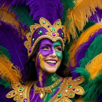 Celebration during carnival in bright colors