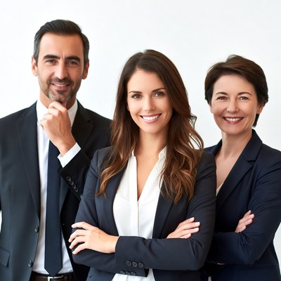 Business team posing for a picture